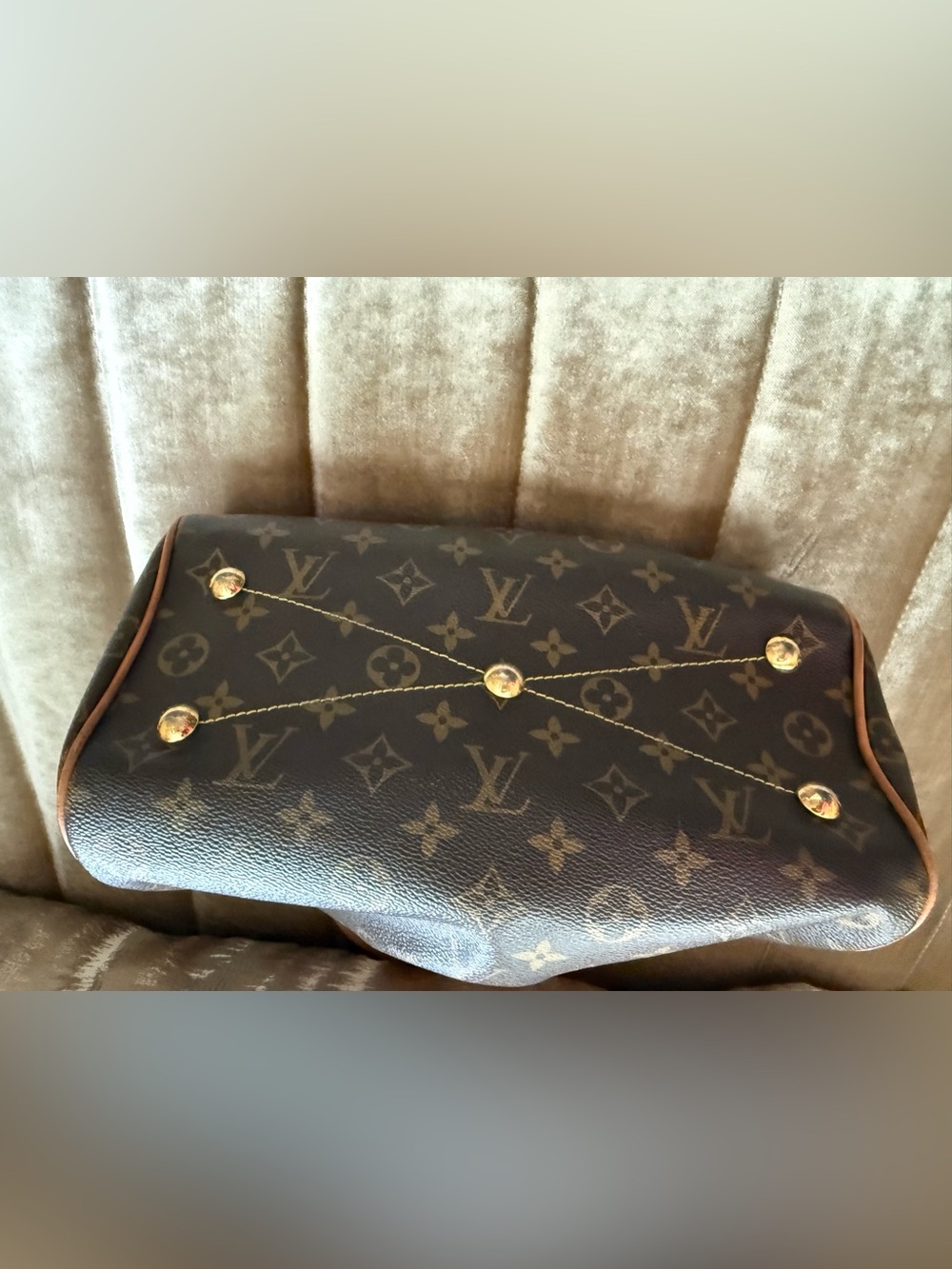 Louis Vuitton Tavioli PM Canvas Satchel with Tan Leather Trim - Picture 5 of 16